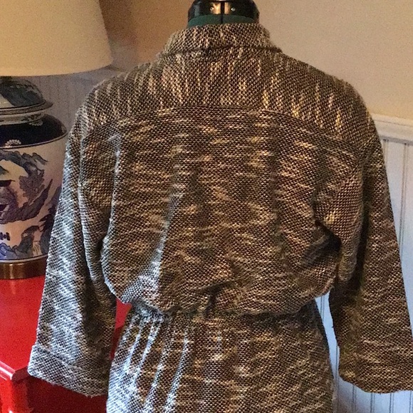 Vintage Uptown Expressions black and white textured woven mid-length dress - Picture 6 of 16